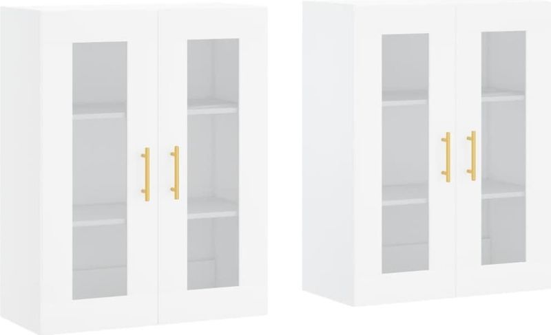 vidaXL Hangkasten 2 st bewerkt hout wit