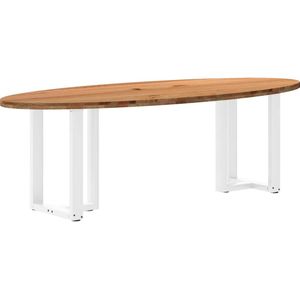 vidaXL Eettafel 240x100x74 cm ovaal massief eikenhout lichtbruin