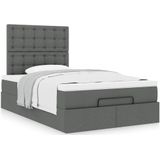 vidaXL Ottoman bed met matras 120x190 cm stof donkergrijs