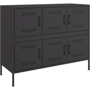 vidaXL Dressoir 100,5x39x79 cm staal zwart