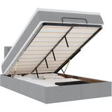 vidaXL Bed met matras 120x200 cm stof lichtgrijs