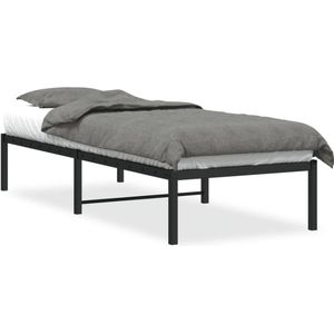 vidaXL Bedframe metaal zwart 75 x 190 cm