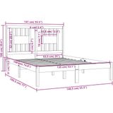 vidaXL Bedframe massief hout grijs 135x190 cm