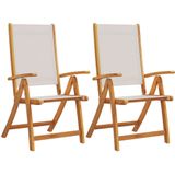vidaXL Tuinstoelen inklapbaar 2 st massief acaciahout en textileen