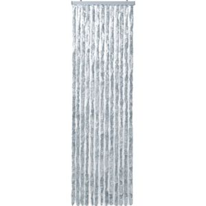 vidaXL Vliegengordijn 120x220 cm chenille wit en grijs
