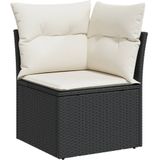 vidaXL 9-delige Loungeset met kussens poly rattan zwart