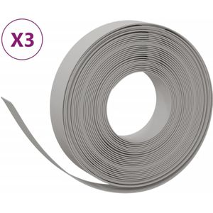 vidaXL Tuinranden 3 st 10 m 10 cm polyetheen grijs