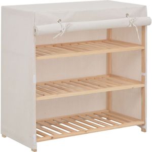 vidaXL Schoenenkast met hoes 79x40x80 cm stof wit