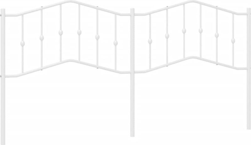 vidaXL - Hoofdbord - 200 - cm - metaal - wit