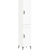 vidaXL - Hoge - kast,5x34x180 - cm - bewerkt - hout - wit