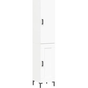 vidaXL - Hoge - kast,5x34x180 - cm - bewerkt - hout - wit