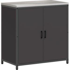 vidaXL - Keukenopslag Kast - Zwart - Staal