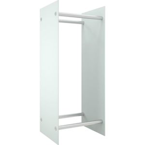 vidaXL Haardhoutrek 40x35x100 cm gehard glas wit