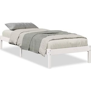 vidaXL Bedframe extra lang zonder matras grenenhout wit 90x220 cm