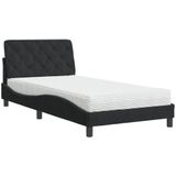 vidaXL Bed met matras fluweel zwart 100x200 cm