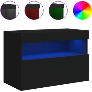 vidaXL Tv-wandmeubel met LED-verlichting 60x30x40 cm zwart