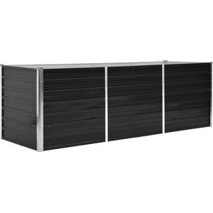 VidaXL Verhoogde Plantenbak 240x80x77 cm - Gegalvaniseerd Staal Antraciet