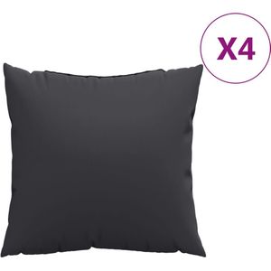 vidaXL Sierkussens 4 st 40x40 cm stof zwart