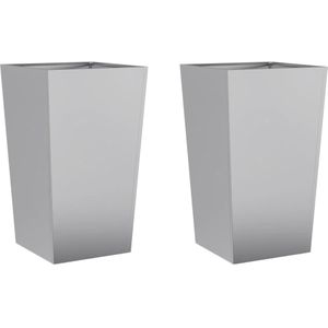 vidaXL Plantenbakken 2 st 45x45x75 cm gegalvaniseerd staal