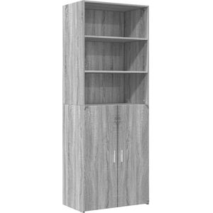 vidaXL Hoge kast 70x42,5x185 cm bewerkt hout grijs sonoma eikenkleurig