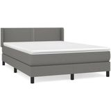vidaXL - Boxspring - met - matras - stof - donkergrijsx200 - cm