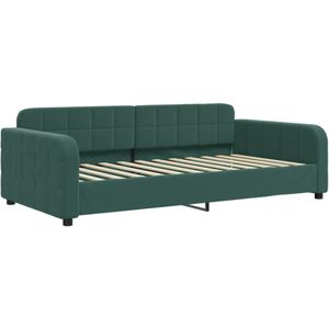 vidaXL Slaapbank 90x200 cm fluweel donkergroen