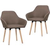 vidaXL Eetkamerstoelen 2 st stof bruin