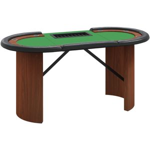 vidaXL Pokertafel voor 10 spelers met fichebak 160x80x75 cm groen