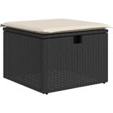 vidaXL - 6-delige - Loungeset - met - kussens - poly - rattan - zwart