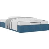 vidaXL Ottoman bedframe zonder matras 120x200 cm fluweel donkerblauw