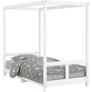 vidaXL Kinderbedframe 80x160 cm massief grenenhout wit