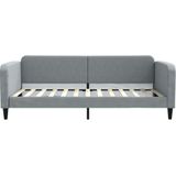 vidaXL Slaapbank met matras 100x200 cm stof lichtgrijs