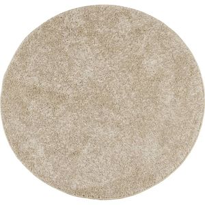 vidaXL-Vloerkleed-ISTAN-hoogpolig-glanzend-Ø-100-cm-beige