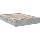 vidaXL Bedframe met lades bewerkt hout betongrijs 140x200 cm