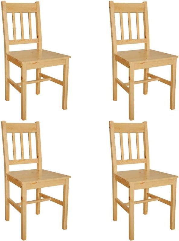 vidaXL Eetkamerstoelen 4 st grenenhout