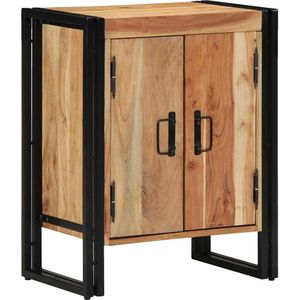 vidaXL Schoenenkast met plank Zwart 30 x 30 x 40 cm Massief acaciahout