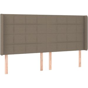 VidaXL Hoofdbord met Randen 183x16x118/128 cm Stof Taupe