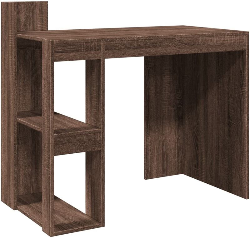 vidaXL - Bureau - 103,5x56,5x94 - cm - bewerkt - hout - bruin - eikenkleurig