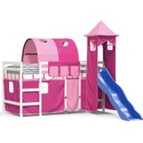 vidaXL-Kinderhoogslaper-met-toren-90x200-cm-massief-grenenhout-roze