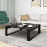 vidaXL Salontafel 100x100x35 cm bewerkt hout zwart