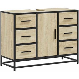 vidaXL Wastafelkast 80x33x60 cm bewerkt hout sonoma eikenkleurig