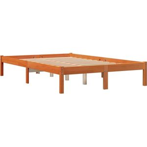 vidaXL Bedframe massief grenenhout wasbruin 140x200 cm