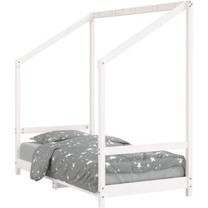 vidaXL Kinderbedframe 80x160 cm massief grenenhout wit