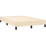 vidaXL Bedframe zonder matras 120x190 cm stof crèmekleurig