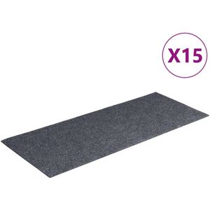 vidaXL 15 st Trapmatten zelfklevend rechthoekig 60x25 cm lichtgrijs