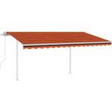 vidaXL Luifel automatisch met LED en windsensor 4x3,5 m oranje bruin