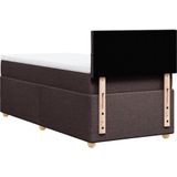 vidaXL Boxspring met matras stof donkerbruin 90x190 cm