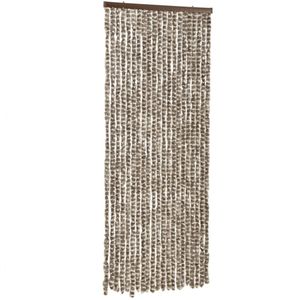 vidaXL-Vliegengordijn-100x200-cm-chenille-taupe-en-wit