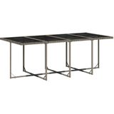 vidaXL - 9-delige - Tuinset - met - kussens - poly - rattan - grijs