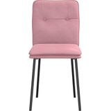 vidaXL Eetkamerstoelen 6 st fluweel roze